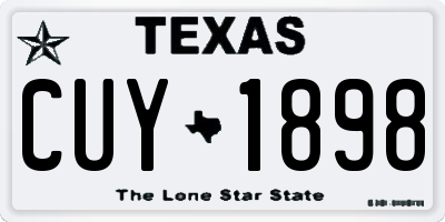 TX license plate CUY1898