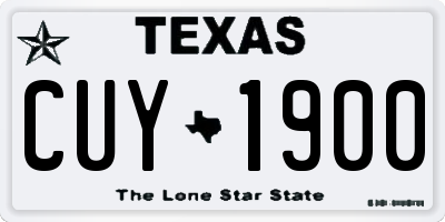 TX license plate CUY1900