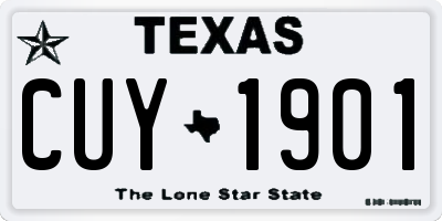 TX license plate CUY1901
