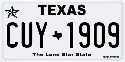 TX license plate CUY1909