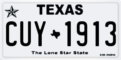 TX license plate CUY1913