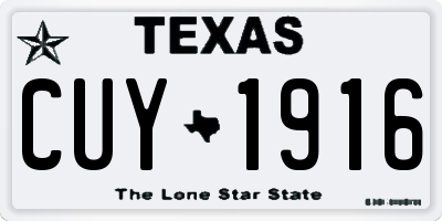 TX license plate CUY1916