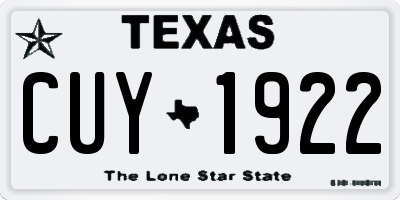 TX license plate CUY1922
