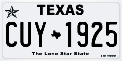 TX license plate CUY1925