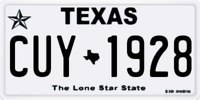 TX license plate CUY1928