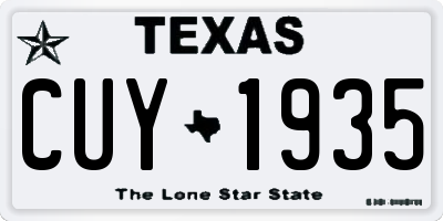 TX license plate CUY1935