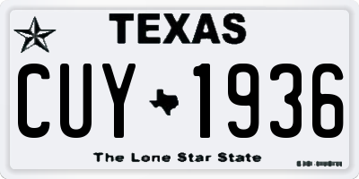 TX license plate CUY1936