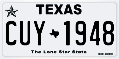 TX license plate CUY1948