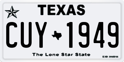 TX license plate CUY1949