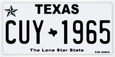 TX license plate CUY1965