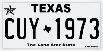 TX license plate CUY1973