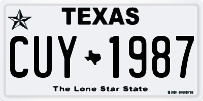 TX license plate CUY1987