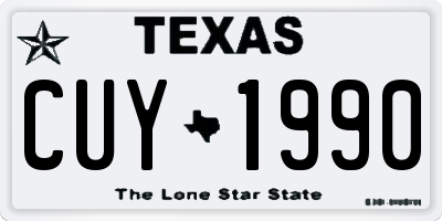 TX license plate CUY1990