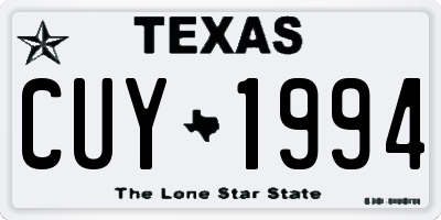 TX license plate CUY1994