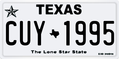 TX license plate CUY1995