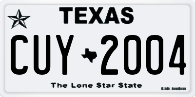 TX license plate CUY2004