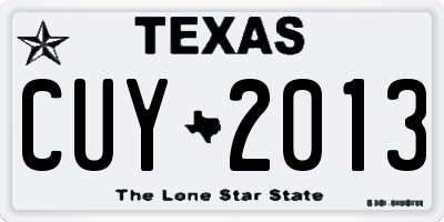 TX license plate CUY2013