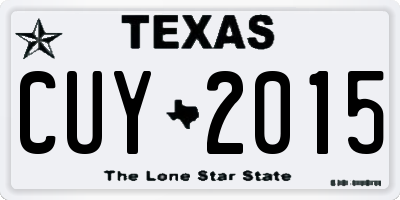 TX license plate CUY2015