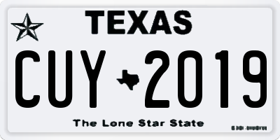 TX license plate CUY2019