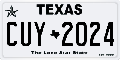 TX license plate CUY2024