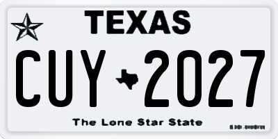 TX license plate CUY2027