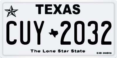TX license plate CUY2032