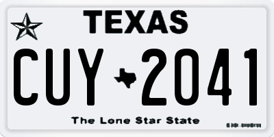 TX license plate CUY2041