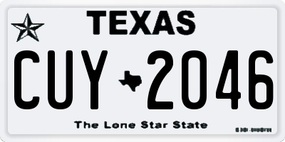 TX license plate CUY2046