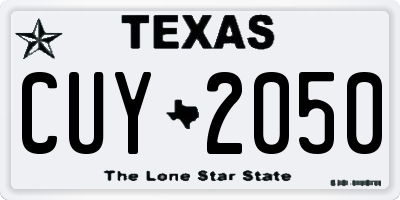 TX license plate CUY2050