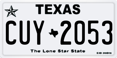 TX license plate CUY2053