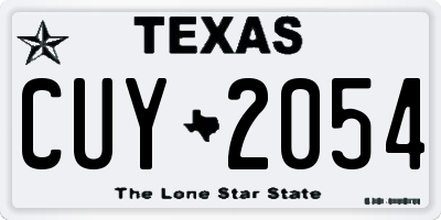TX license plate CUY2054