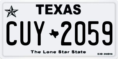 TX license plate CUY2059
