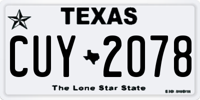 TX license plate CUY2078