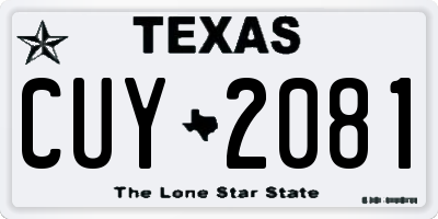 TX license plate CUY2081