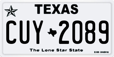 TX license plate CUY2089