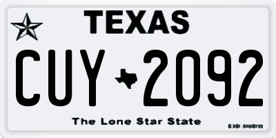 TX license plate CUY2092