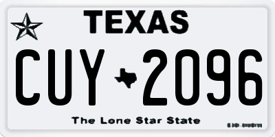 TX license plate CUY2096