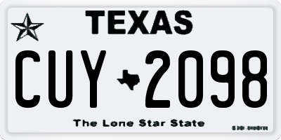 TX license plate CUY2098