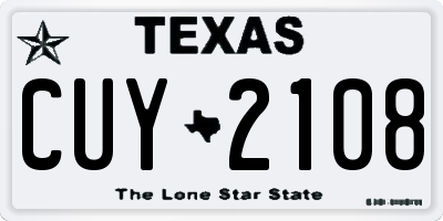 TX license plate CUY2108