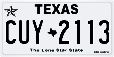 TX license plate CUY2113