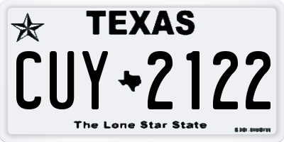 TX license plate CUY2122