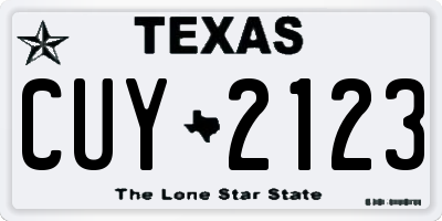 TX license plate CUY2123
