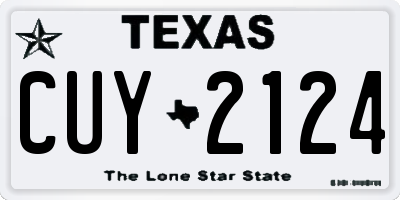 TX license plate CUY2124