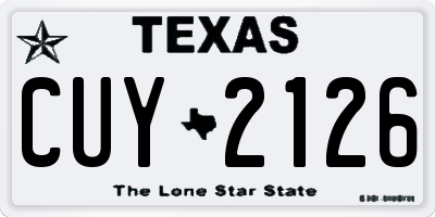 TX license plate CUY2126