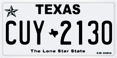 TX license plate CUY2130
