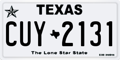 TX license plate CUY2131