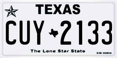 TX license plate CUY2133