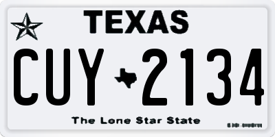 TX license plate CUY2134