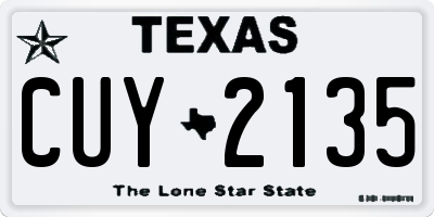 TX license plate CUY2135