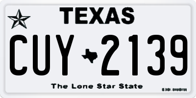 TX license plate CUY2139